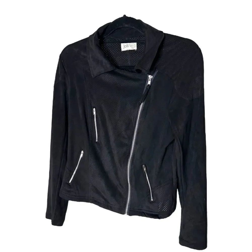 Jolt zip up mesh jacket black size small